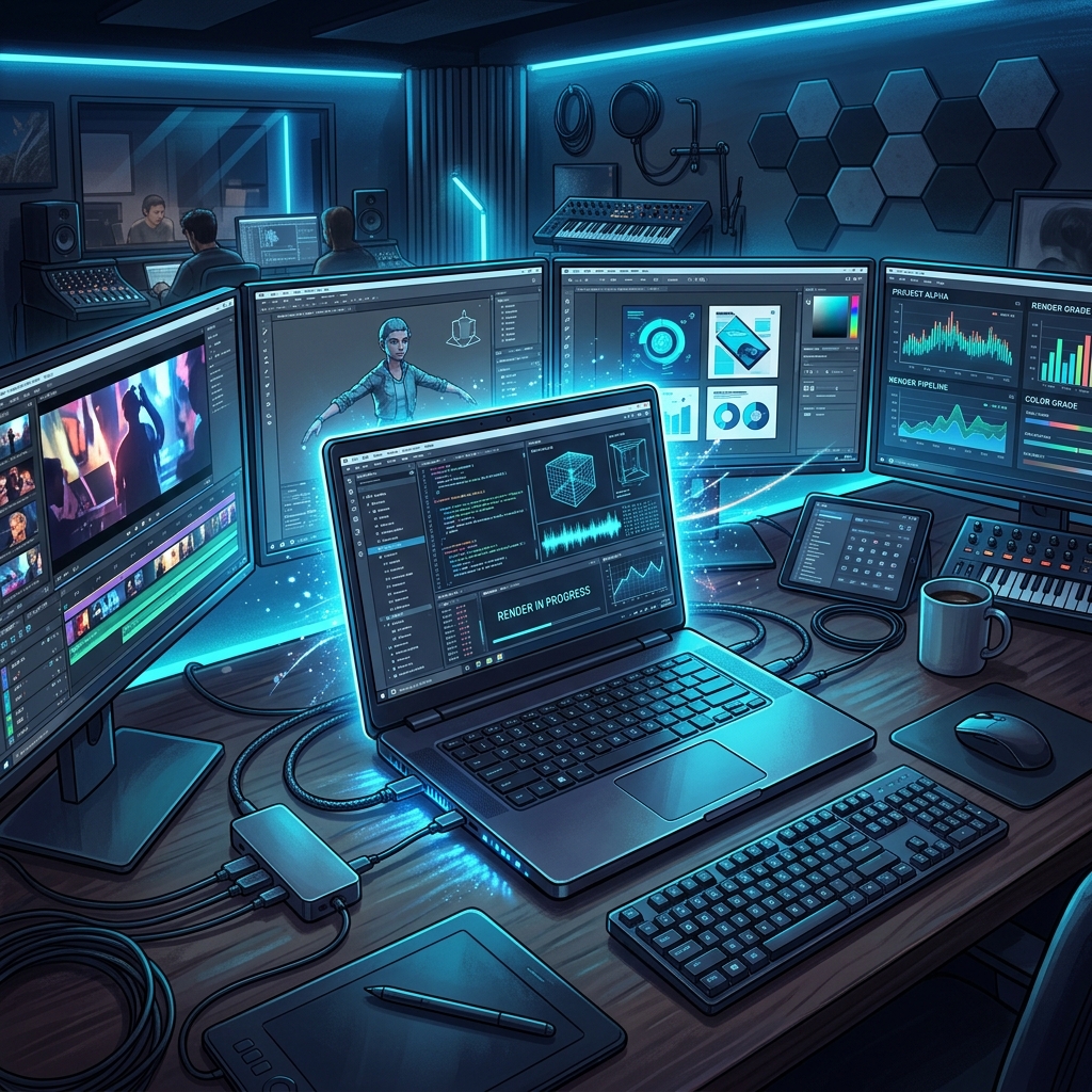 クリエイティブスタジオでのパワフルなMacBook Pro