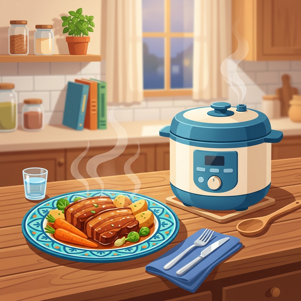 圧力調理で柔らかく仕上がった角煮