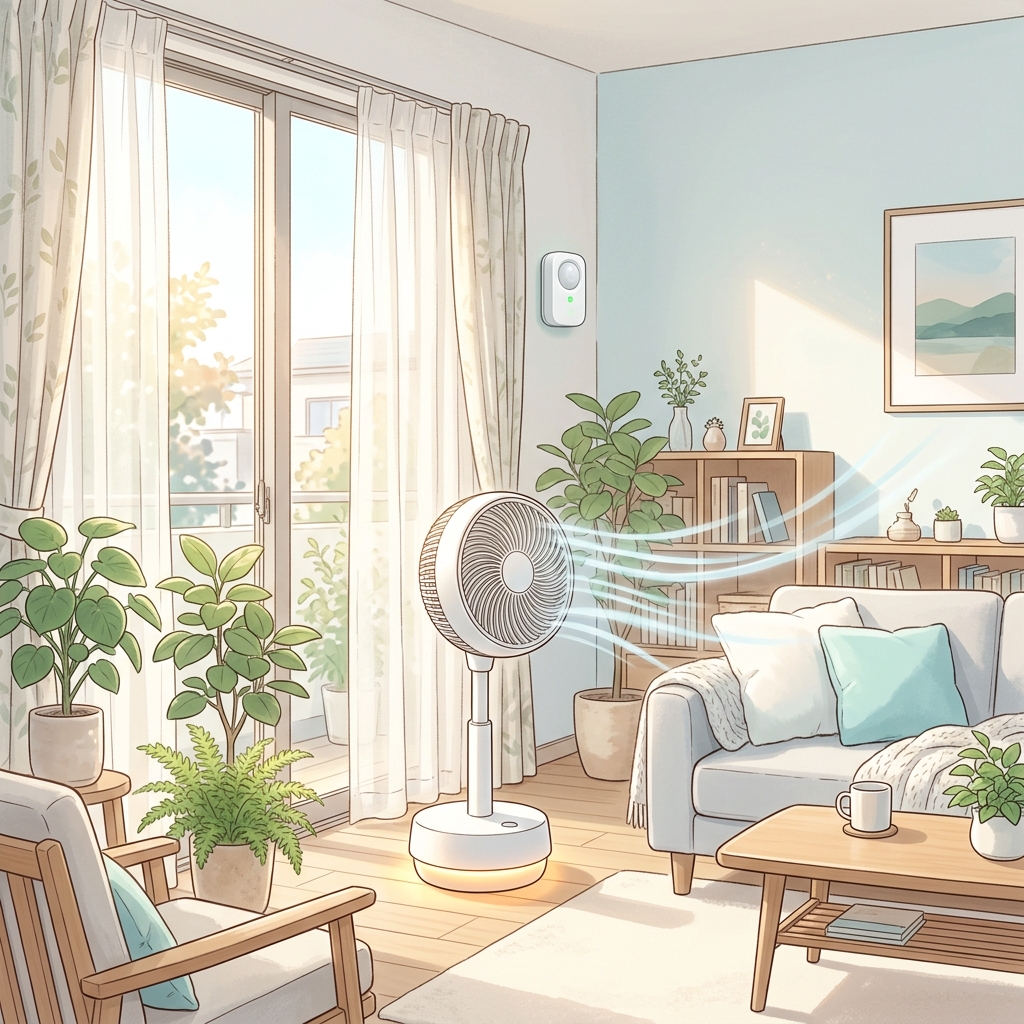 サーキュレーターと人感センサーのスマート空調